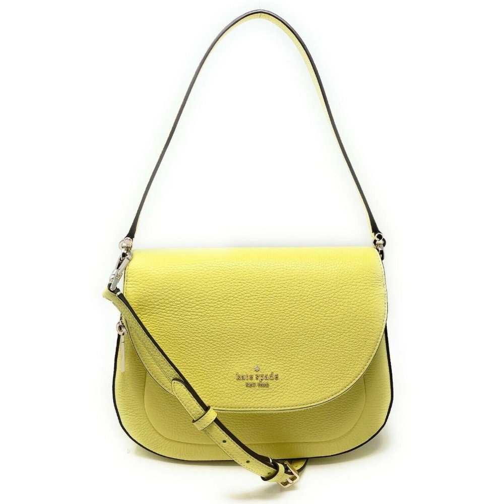 Kate Spade Leila Yellow Leather Flap Shoulder Bag